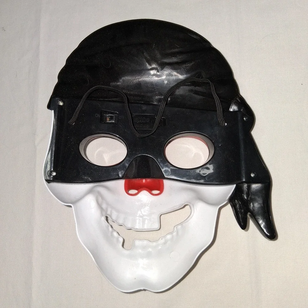 Pirate Skull Mask Halloween Costume Party Prop Decorative‎ Black Red Light Up